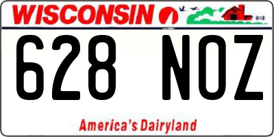 WI license plate 628NOZ