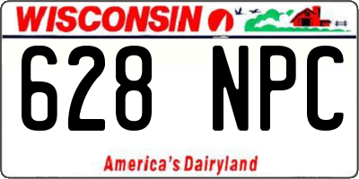 WI license plate 628NPC