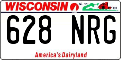 WI license plate 628NRG