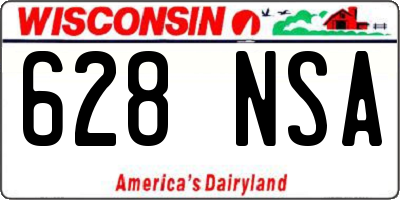 WI license plate 628NSA