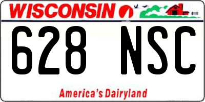 WI license plate 628NSC