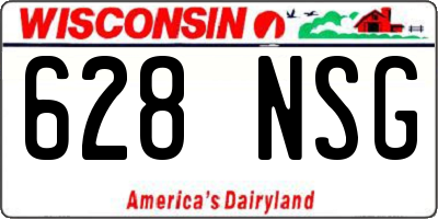 WI license plate 628NSG