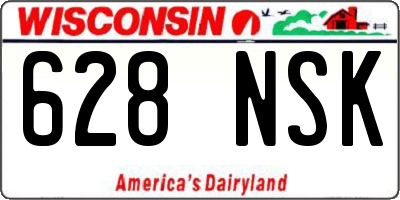 WI license plate 628NSK