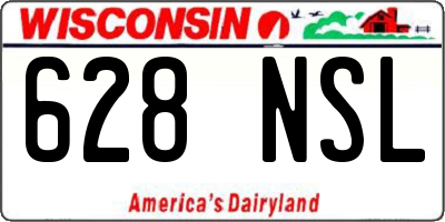 WI license plate 628NSL