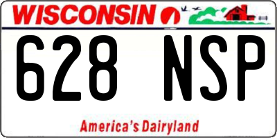 WI license plate 628NSP