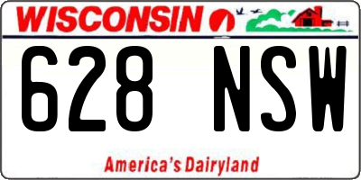 WI license plate 628NSW