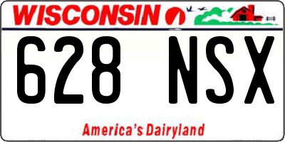 WI license plate 628NSX