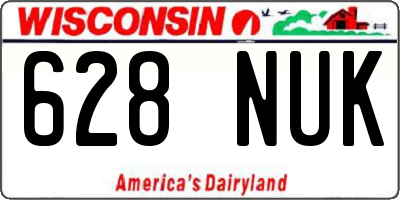 WI license plate 628NUK