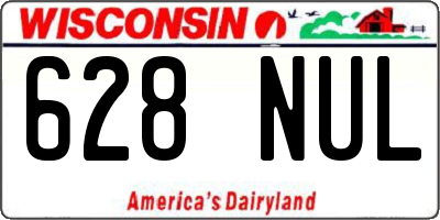 WI license plate 628NUL