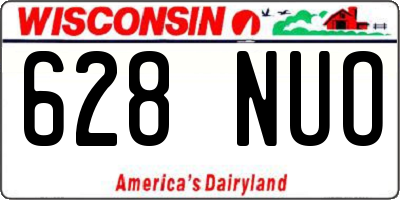 WI license plate 628NUO