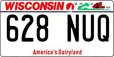 WI license plate 628NUQ