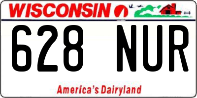 WI license plate 628NUR