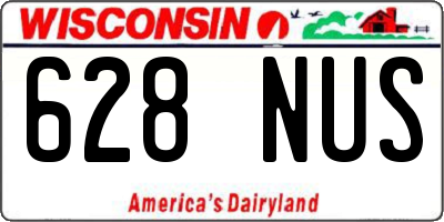 WI license plate 628NUS
