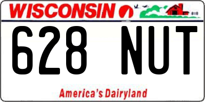 WI license plate 628NUT