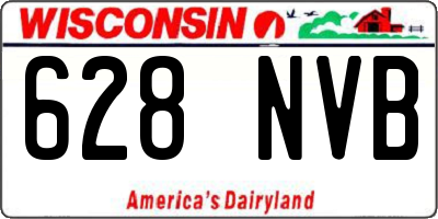 WI license plate 628NVB
