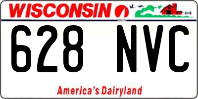 WI license plate 628NVC