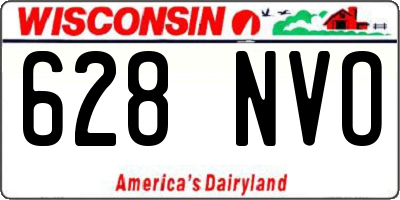 WI license plate 628NVO