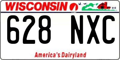 WI license plate 628NXC