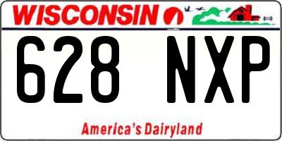 WI license plate 628NXP