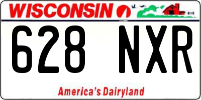 WI license plate 628NXR