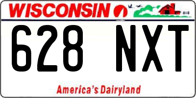 WI license plate 628NXT