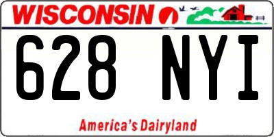 WI license plate 628NYI