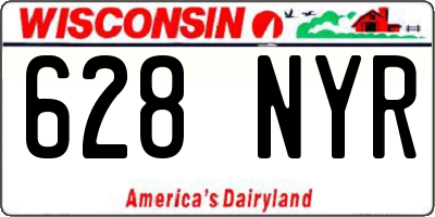 WI license plate 628NYR