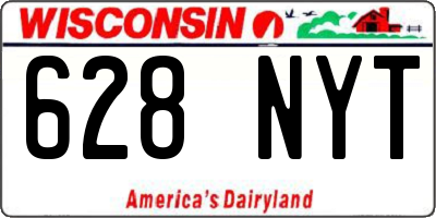 WI license plate 628NYT