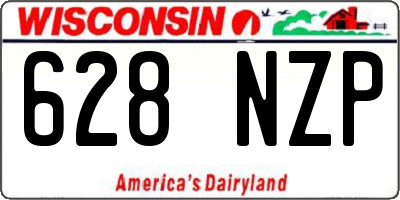 WI license plate 628NZP