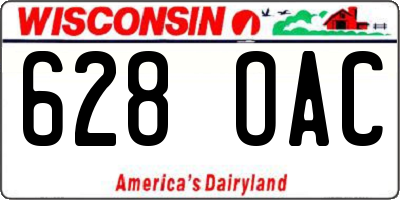 WI license plate 628OAC