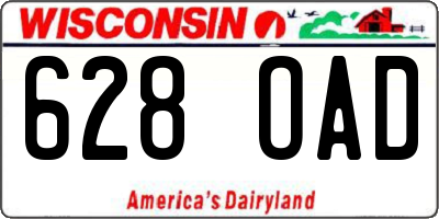 WI license plate 628OAD