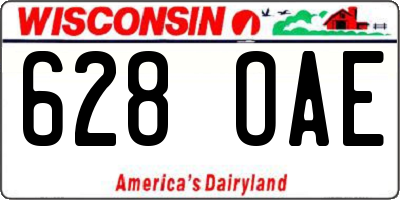 WI license plate 628OAE