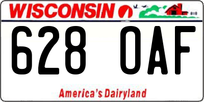WI license plate 628OAF