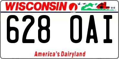 WI license plate 628OAI