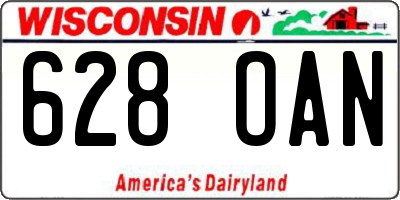 WI license plate 628OAN