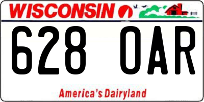 WI license plate 628OAR