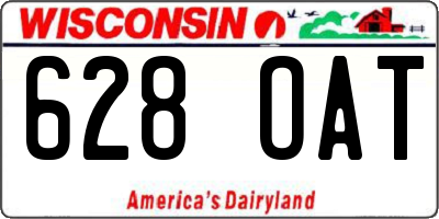 WI license plate 628OAT