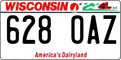 WI license plate 628OAZ