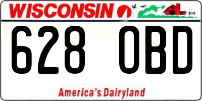 WI license plate 628OBD