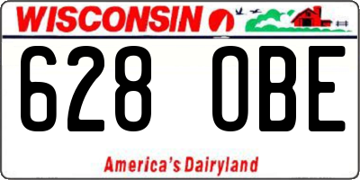 WI license plate 628OBE