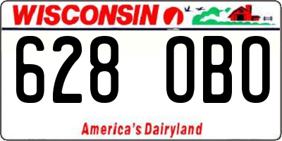 WI license plate 628OBO