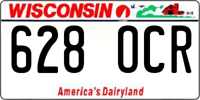 WI license plate 628OCR