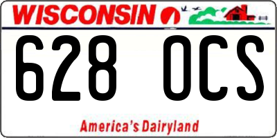 WI license plate 628OCS