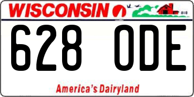 WI license plate 628ODE