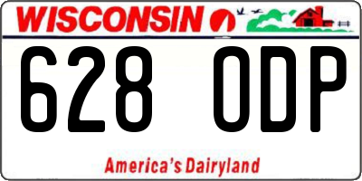 WI license plate 628ODP
