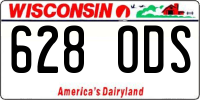 WI license plate 628ODS