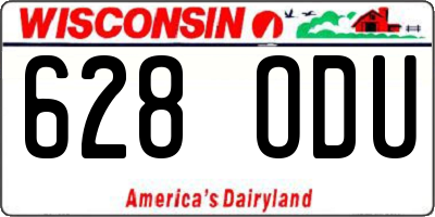 WI license plate 628ODU