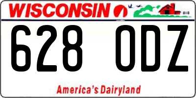 WI license plate 628ODZ