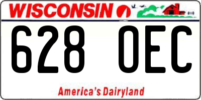 WI license plate 628OEC