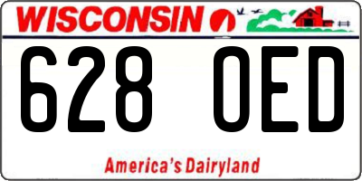 WI license plate 628OED
